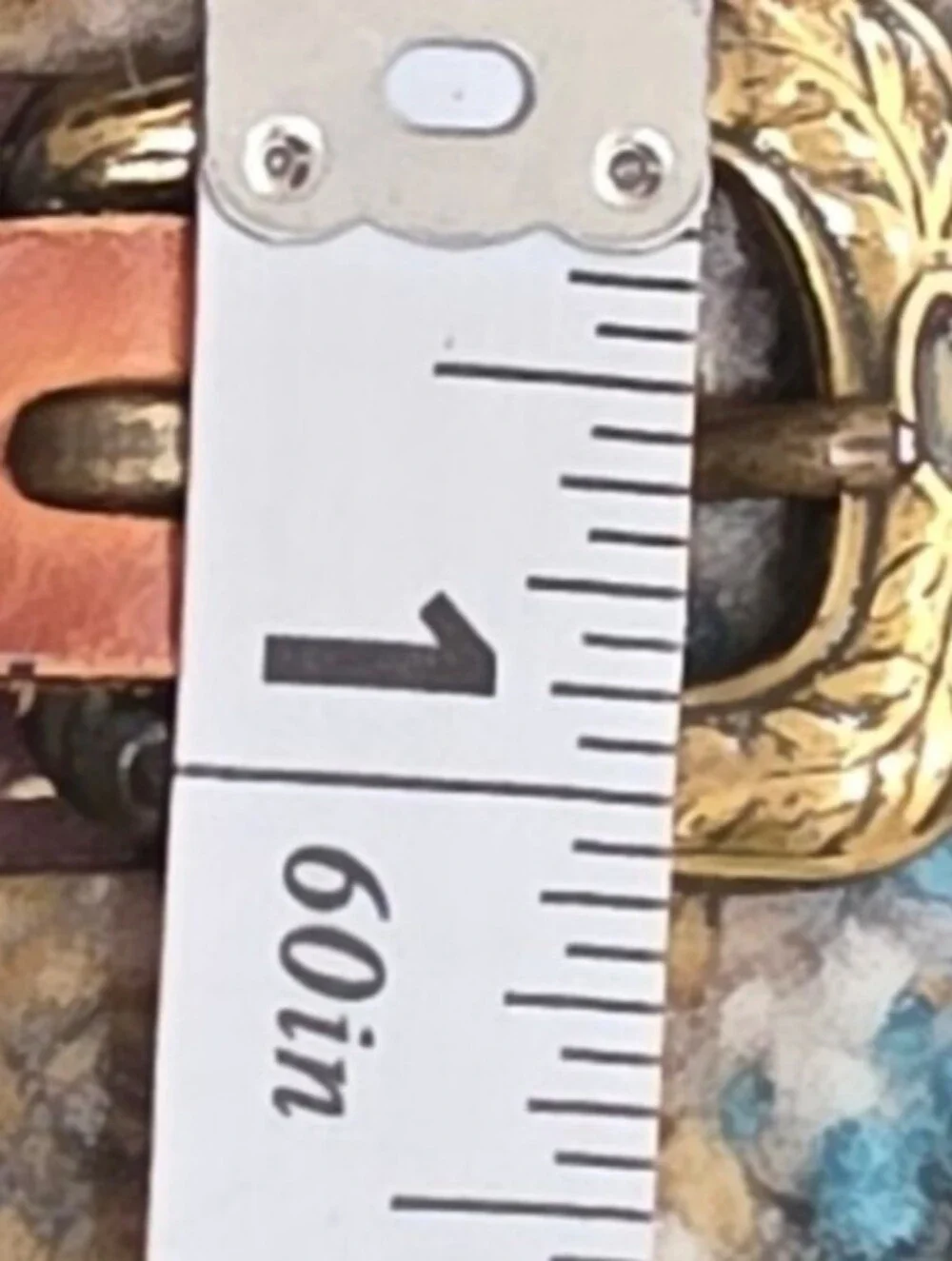 Vintage- Brown Tooled Leather Western Buckle  Belt